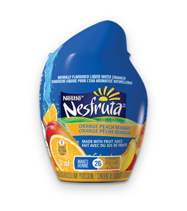 NESFRUTA Orange Peach Mango, Naturally Flavoured Liquid Water Enhancer, 52ml makes 26 servings.