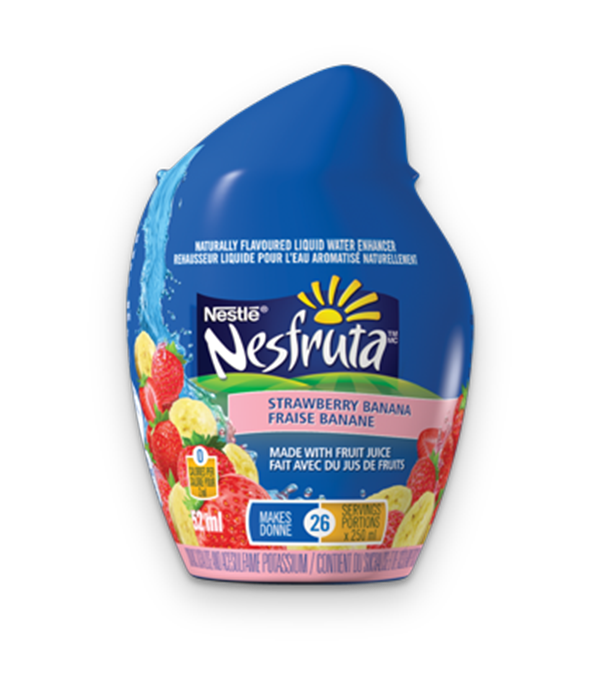 NESFRUTA Strawberry Banana, Naturally Falvoured Liquid Water Enhancer. 52ml makes 26 servings.
