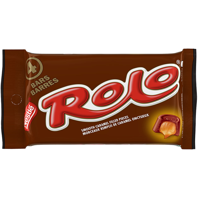 ROLO, 4 x 52 g. Four delicious rolls of chocolate filled with smooth caramel.