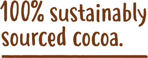 100% sustainably sourced cocoa